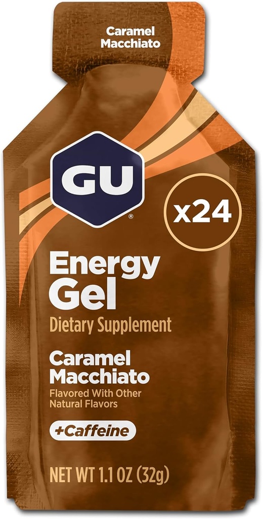 GU Energy Original Sports Nutrition Energy Gel, Caramel Macchiato, 24 Gróf Box