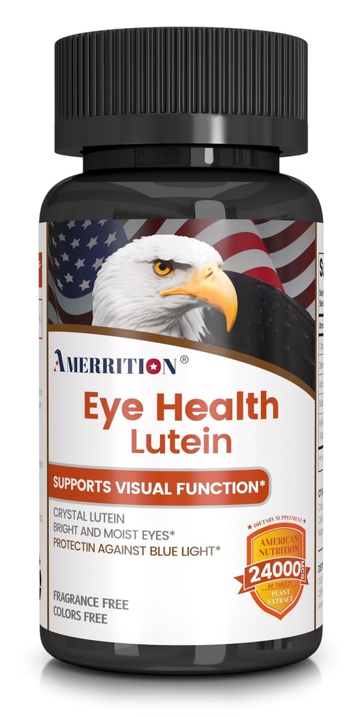Advanced Lutein Eye Health Supplement - Enhanced with Zeaxantin, Supports Vision & Eye Health - Non-GMO & Gluten Free - Natural Eye Vitamin Tablets - 60ct