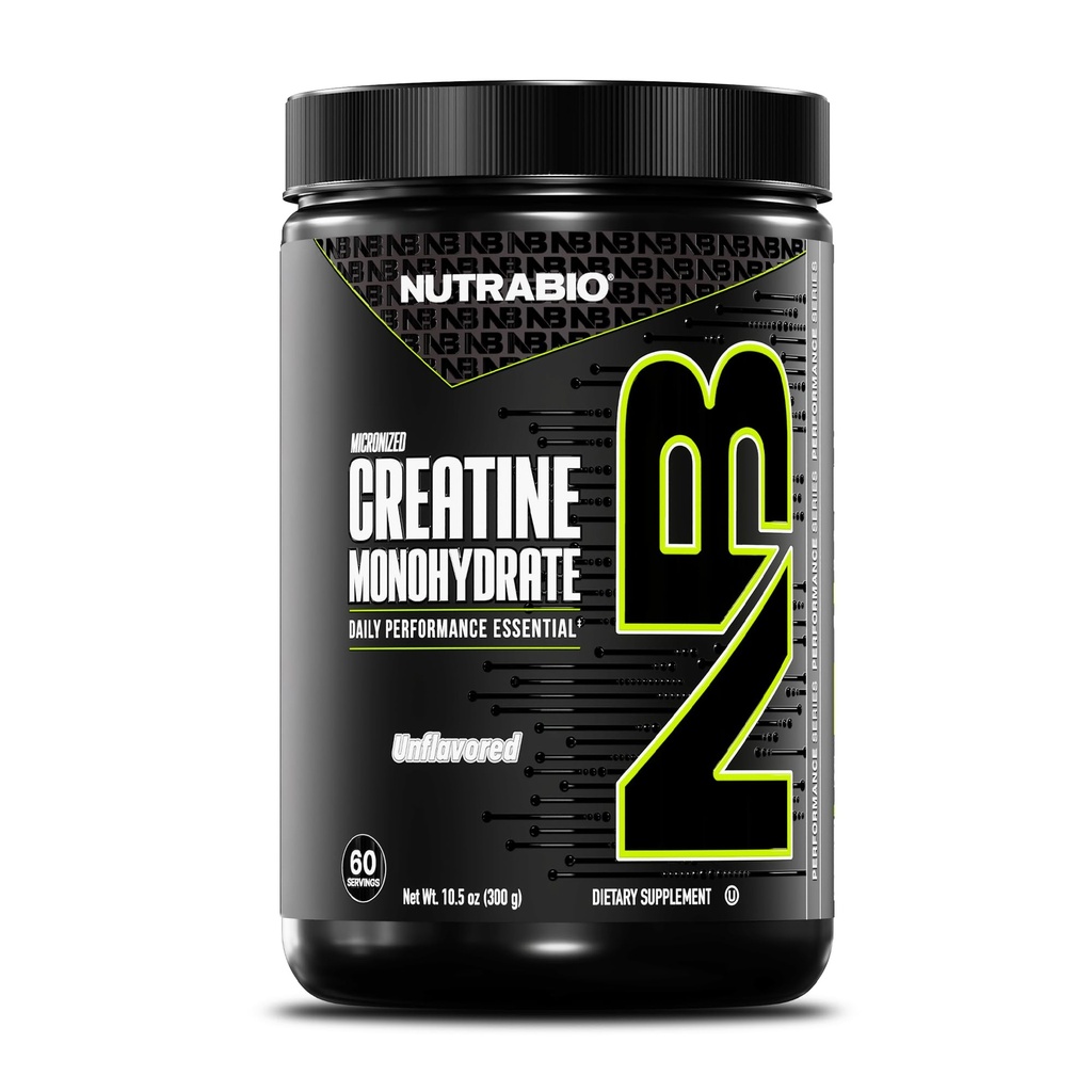 NutraBio Pure Micronized Creatin Monohydrate prášok doplnok, bez príchute, (300 g) - Podporuje hromadný svalovej energie, zotavenie, a sila - HPLC testovaný kreatín prášok doplnok pre mužov a ženy