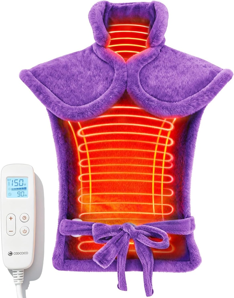 CooCoCo späť Kúrenie Pads pre ženy babička, FSA oprávnený tepelný Pad pre úľavu od bolesti chrbta, roztomilý tepelný Pad s 6 teplotnými úrovňami, Vianočné darčeky pre mamu babička, ETL Certified, fialové