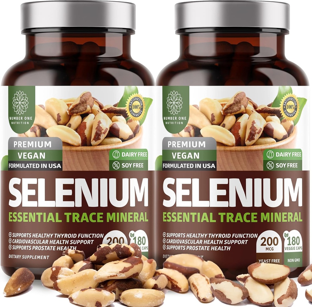 2-Pack N1N Premium Pure Selenium [Max Absorpcia, 200MCG] na podporu imunity, zdravie srdca a prostaty, 360 Veg Caps