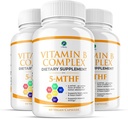 1 Body Vitamin B Complex 3 Pack – Bioavailable B Vitamins with 5-MTHF Folate, B1, B2, B5, B6, Methyl B12, Niacin & Biotin – Non-GMO, Vegan, Made in USA