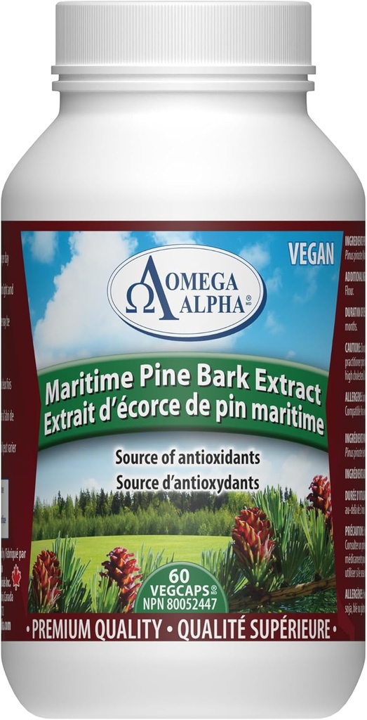 Omega Alpha Maritime Pine Bark Extract Anti Hypertenstion 60 kapsuly
