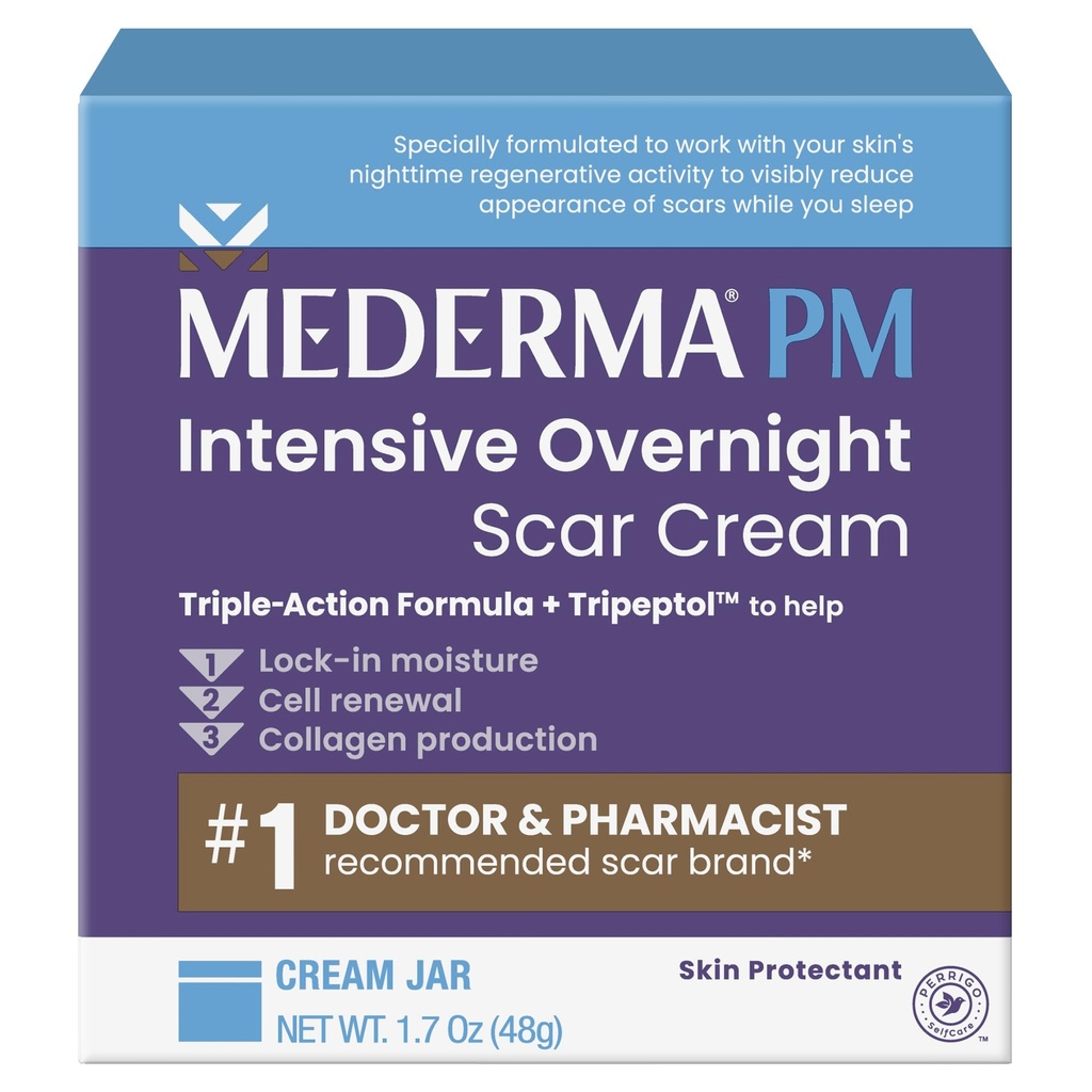 Mederma PM Intenzívna nočná jazva krém - Advanced Jazva liečba s tripeptol, pracuje počas spánku