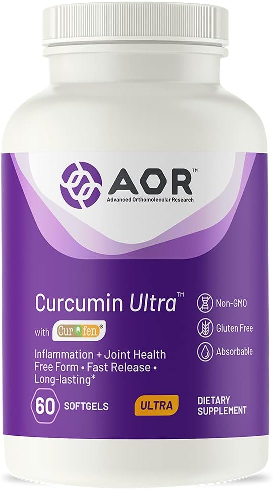 AOR, Curcumin Ultra, Prémiový doplnok, Rýchla podpora kĺbu, 60 Softgels (60 Servings)
