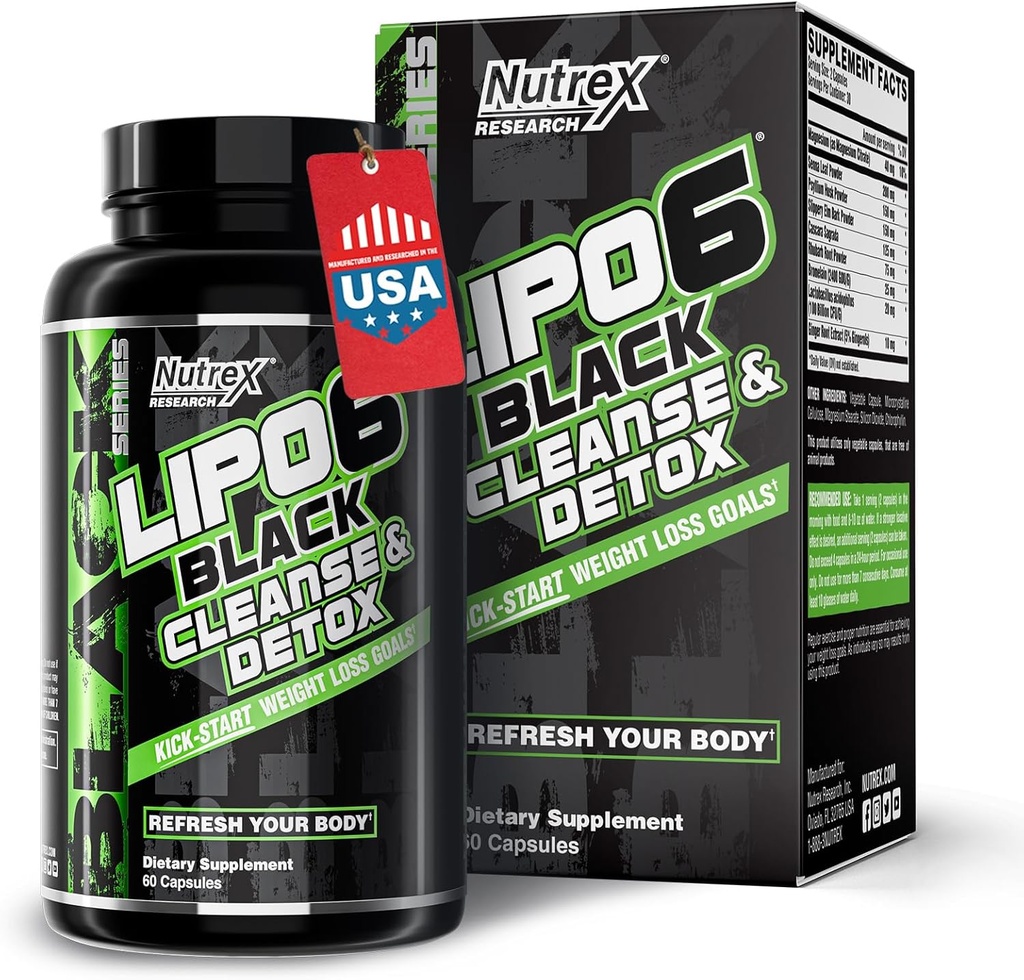 Nutrex Research Lipo-6 Cleanse & Detox for Weight Loss & Digestive Health 7 Day Fast-Acting Natural Colon Cleanser and Detox for Women & Muži