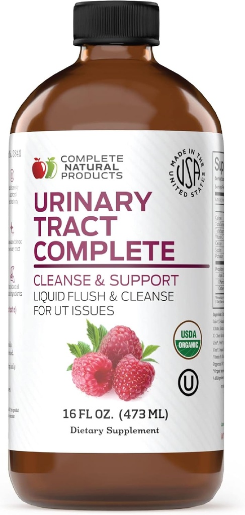 Kompletné prírodné produkty Urinary Tract Complete 16oz - Liquid Supplement for Urinary Tract Health with Organic Cranberry, D-Mannose, Repeat Root, Fenikel Seed, and Turmeric