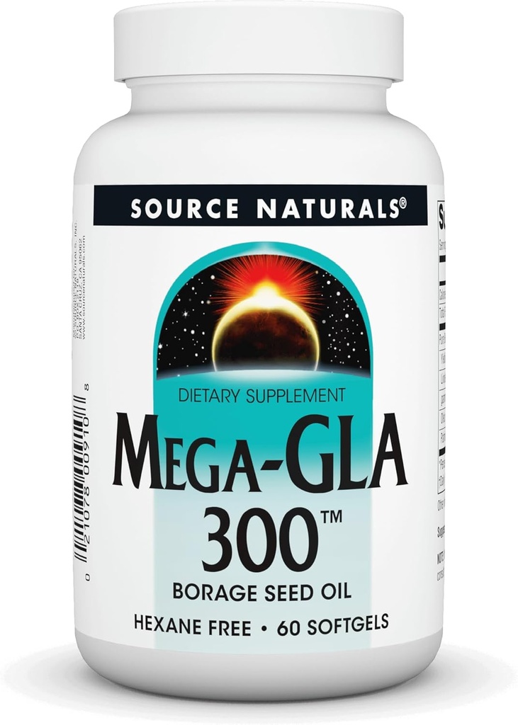 Zdroj Naturals Mega-GLA 300 - Borage Seed Oil To je Hexane-Free - 60 Softgels