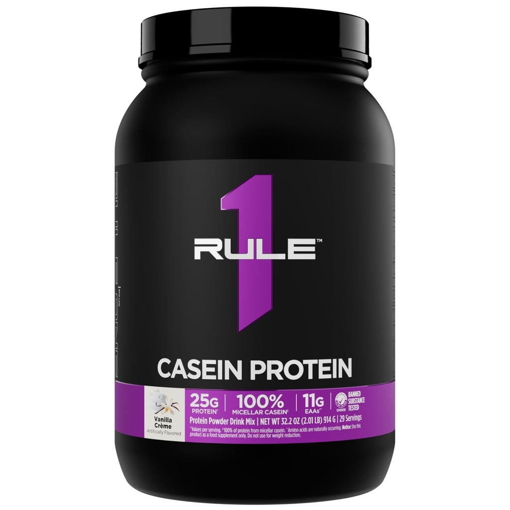Pravidlo 1 Kazeín Proteín - 25g Bielkoviny a 11g EAA za službu od Slow-Release Micellar Casein pre nočné zotavenie a trvalé dodanie medzi jedlami (2 libry*, Vanilla Crème)