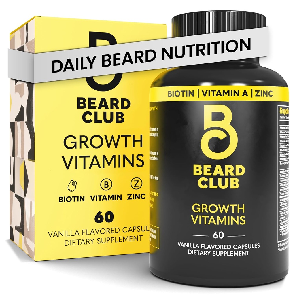 Medvedí klub - biotín brada rast vitamíny - podpora hrubšie plnšie brada, plná záplaty - Minerály a multivitamíny pomôcť podporovať a stimulovať zdravšie rast vlasov