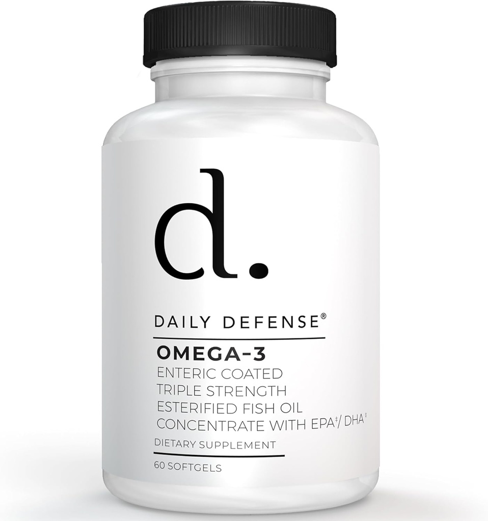 Omega 3 Fish Oil 1000mg Supplement - Omega 3 DHA EPA Supplement for Men & Women for Skin, nechty, Cognitive, & Heart Support - 60 Enteric Coated Fish Oil Softgels, Made in The USA