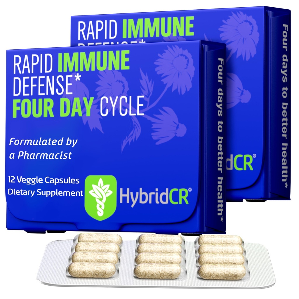 HybridCR Rýchla imúnna podpora doplnok 4 deň Imunita doplnok - Immune Defense Booster s Echinacea, ženšen, Andrographis, Zinok, Selénium 