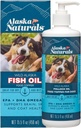 Aljaška Naturals Wild Aljašský rybí olej Supplement for Dogs Skin and Coat with EPA DHA Omega 3 Mastné kyseliny Udržateľné Tekuté potraviny Topper 15.5 oz. Čerpadlo