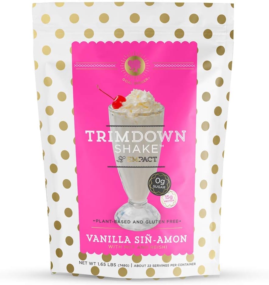 Empact Trimdown Shake - Vanilla škorica - Vegán Protein Powder, Zero Sugar, Keto Friendly, Gluten Free, Non Dairy, Soy Free, Laktóza Free, Non-GMO 1,65 libra