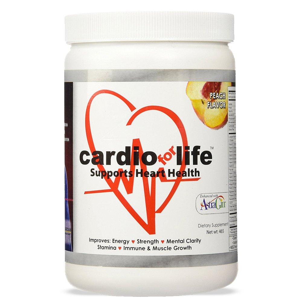Cardio pre život L-arginín prášok 16oz - prírodný oxid dusnatý doplnok Kardiovaskulárne zvýšenie energie - broskyňová