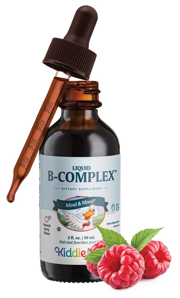 Maxi Zdravie Deti Malinová Tekutý vitamín B komplex - Vitamínové doplnky s vitamínom B12 - Sublingválny B vitamínový komplex kvapky pre deti s B1 B2 B3 B5 B6 Kyselina biotínová - 2 fl. Ounces
