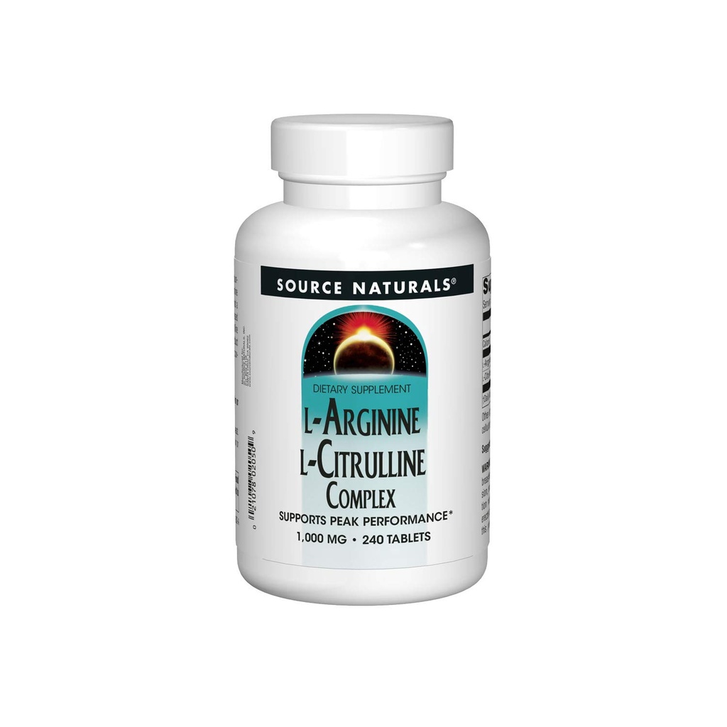 Zdroj Naturals L-arginín L-citrulín komplex, Essential Amino Acid Supplement, podporuje vrcholový výkon* 1000 mg - 240 tabliet