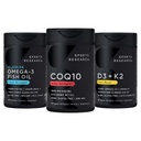 Športový výskum 1250 mg Omega 3 Burpless Fish Oil z jedného zdroja Wild Aljašský Pollock, CoQ10 (200mg) Vylepšený w/Coconut MCT Olej pre lepšiu absorpciu a 5000iu vitamín D s 100 μg Mk7 vitamín K
