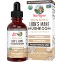 MaryRuth Organics Lions Mane Mushroom Supplement, Až 1 mesiac Supply, Nootropic USDA Organic Lions Mane Extract Nervine Herbal Liquid Drops, Brain Health Non-GMO Vegan Alkohol Free Tinture, 1 Fl Oz
