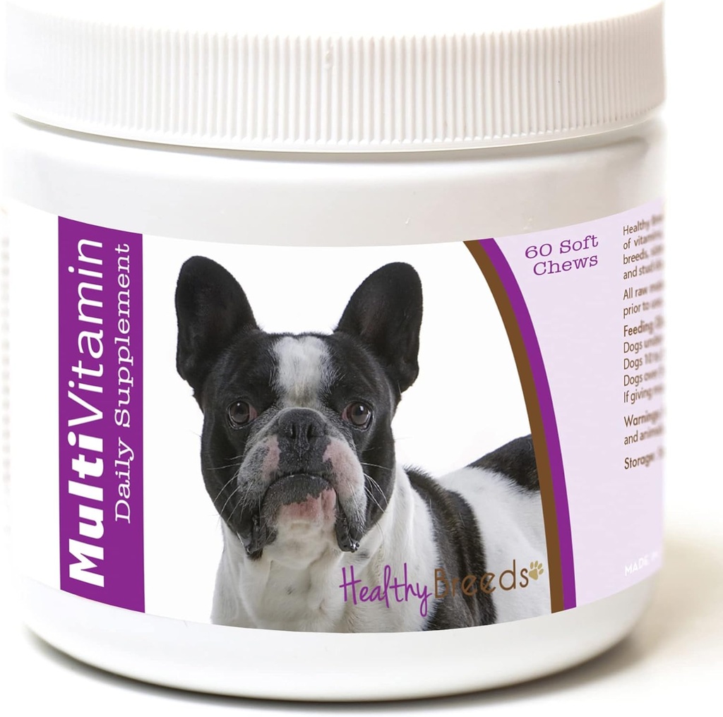 Zdravé plemeno Francúzsky Bulldog Multi-vitamín mäkké Chews 60 Počet