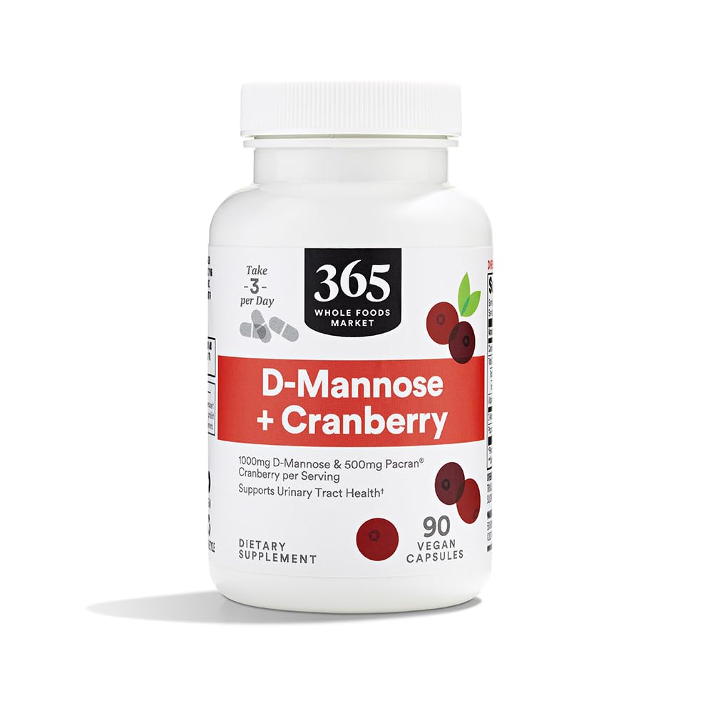 365 podľa trhu s celými potravinami, D-manóza s Cranberry, 90 Počet
