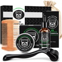 BOH BOH Brode Rastúca súprava, Brada Kit W / Bard Rastový olej, Brada Balm, Brada Comb, Massager pre mieste / Patchy Brada, Vianočné darčeky pre mužov priateľ manžel
