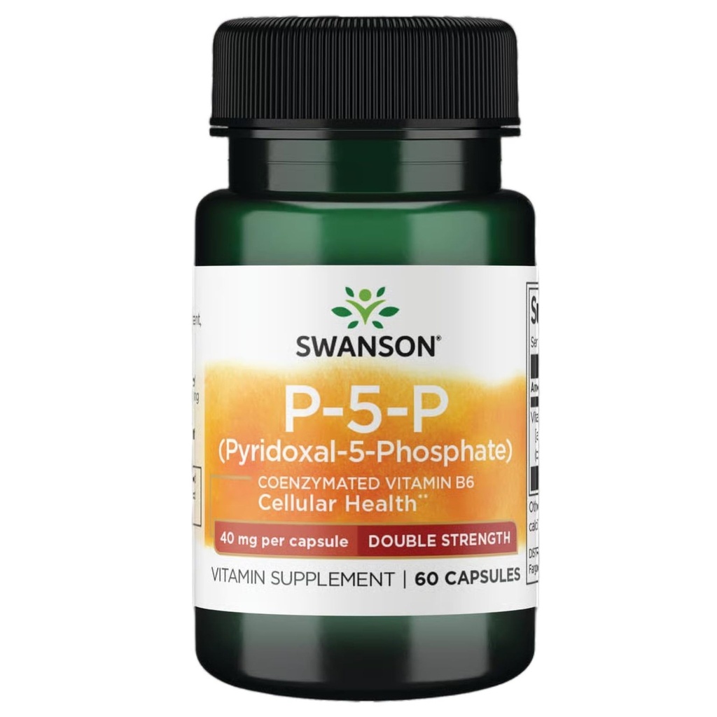 Swanson P-5- P (Pyridoxal-5- Phosphate) Coenzymated Vitamin B-6 40 Milligrams 60 Kapsule