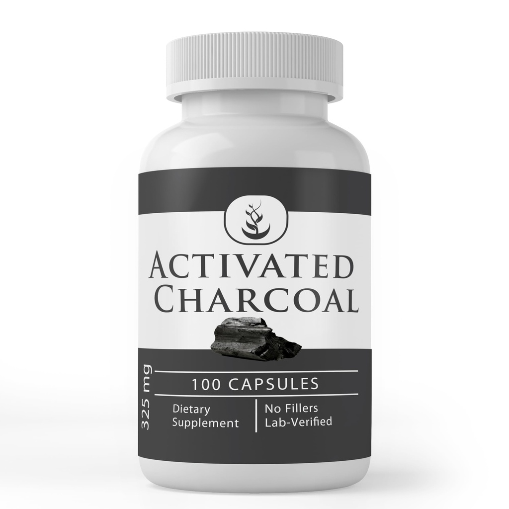 Pure Original Ingredients Activated Charcoal, (100 Kapsule) Always Pure, No Additives Or Fillers, Lab Overified