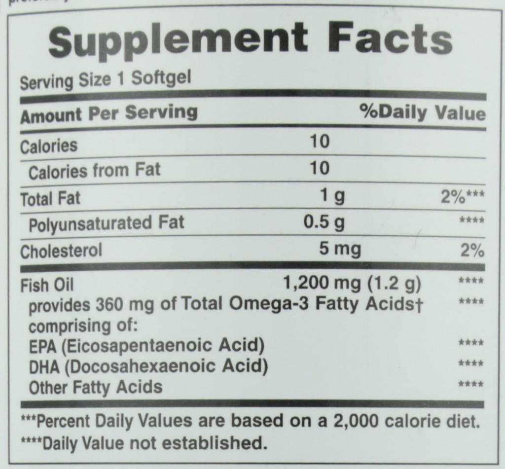 Nature's Bounty Fish Oil, podporuje zdravie srdca, 1200 Mg, Rýchle uvoľnenie Softgels, 200 Ct (Pack of 2)