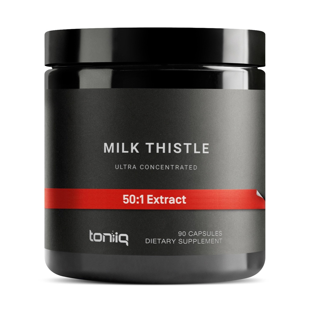 Toniiq Milk Thitle - Ultra vysoká potencie 50:1 extrakt s 80% Silymarin - vysoko koncentrované - Tretej-Party Lab testované - 90 Kapsule