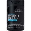 Športový výskum Triple Strength Omega 3 Fish Oil - Burpless Fish Oil Supplement w/EPA & DHA Mastné kyseliny z jedno-Zdroj Wild Aljaška Pollock - 1250 mg, 90 ct