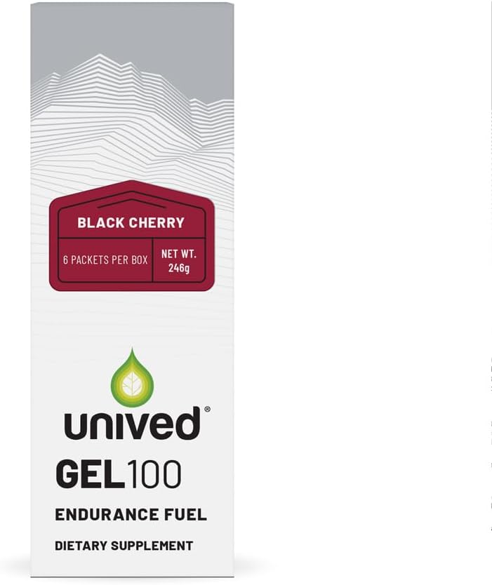 Vegan Energy Gel 100 - Vegan Energy Gel for Endurance Athletes Runners & Cyclists - 100kcal - Black Cherry - balenie 6 kusov