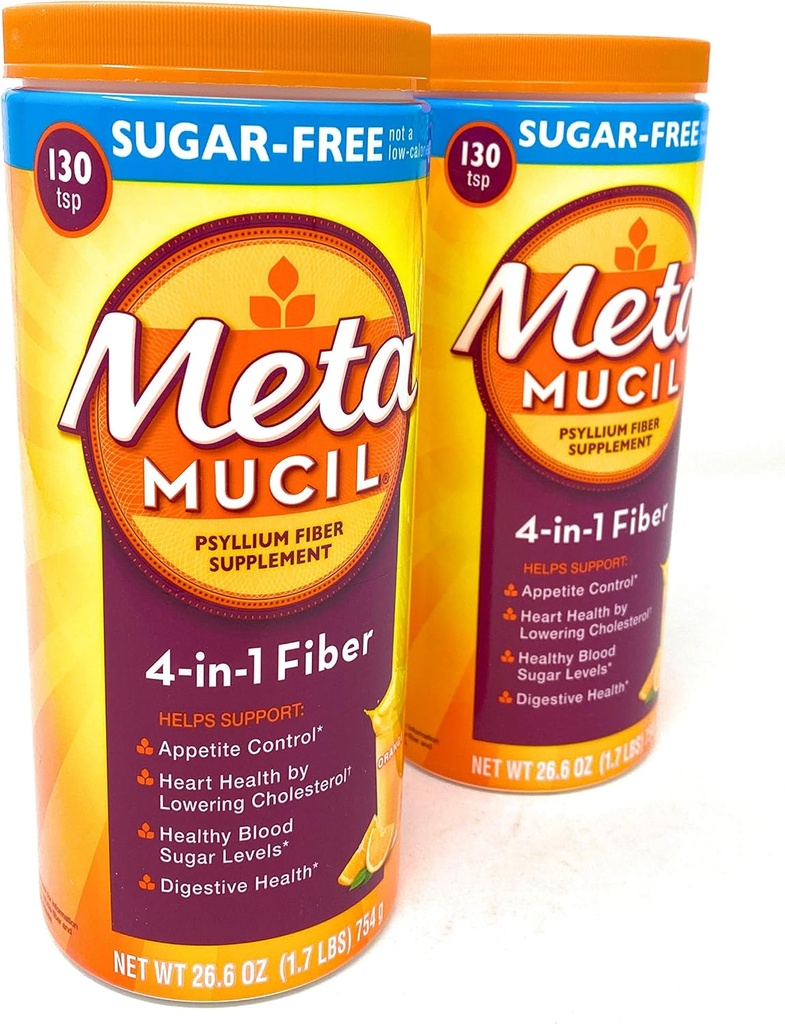 Metamucil cukor bez vlákniny Supplement, oranžová hladká 260 porcií