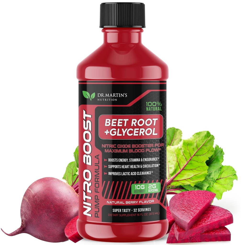 DR. MARTIN NUTRITION NitroBeet 12,000mg Repeat Root + Glycerol pre prietok krvi, čerpadlá a vytrvalosť 