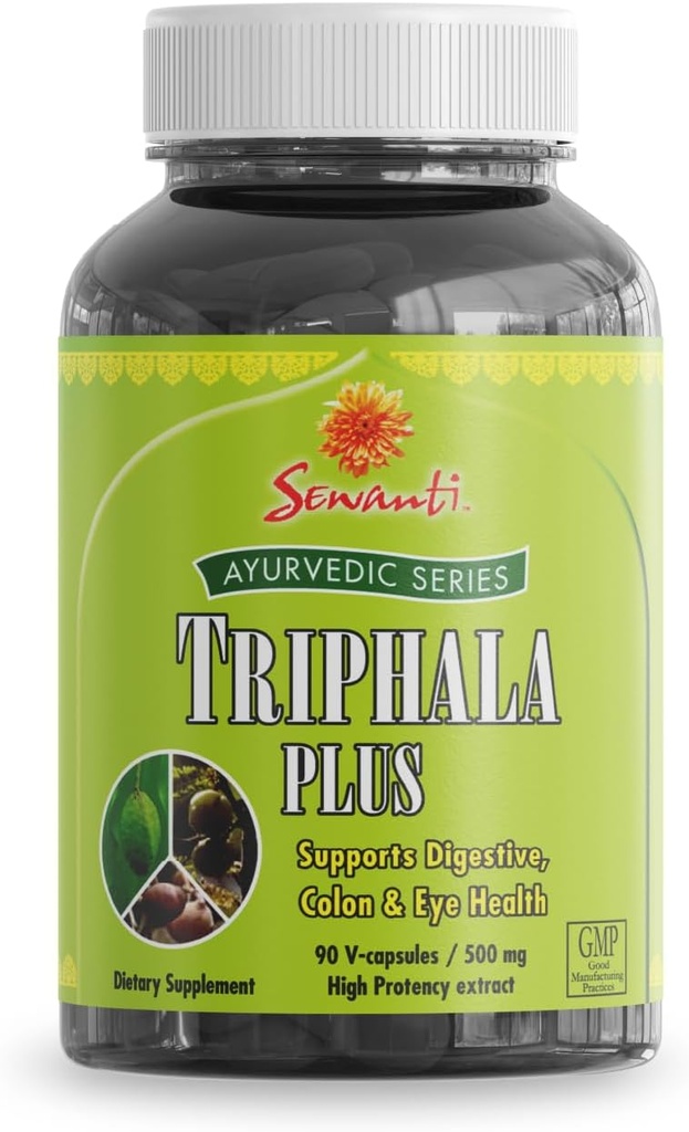 Sewanti Ayurvedic Triphala Kapsule - Bylinný vzorec pre Digestive Health - Amla, Bibhitaki, Haritaki - 90 V-Capsules/ 500mg