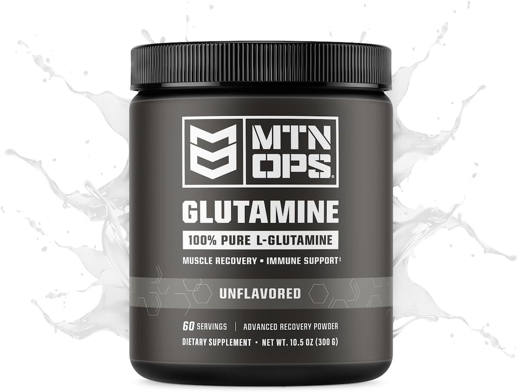 MTN OPS L-Glutamine púder 60 Servisné služby/300g 100% čistého L-glutaminu na svalovú regeneráciu, bez príchute + 5g na obsluhu