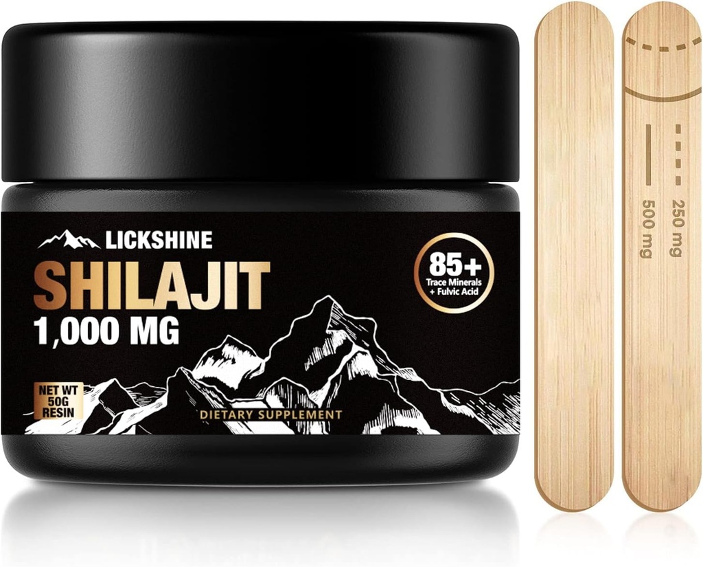 1 balenie Shilajit Pure Himalayan Shilajit Resin s Fulvovou kyselinou, 1000 mg maximum Potency Natural Organic Shilajit s 85+ Trace Minerals Supplement Gel, Support Energy & Immune System - 50g