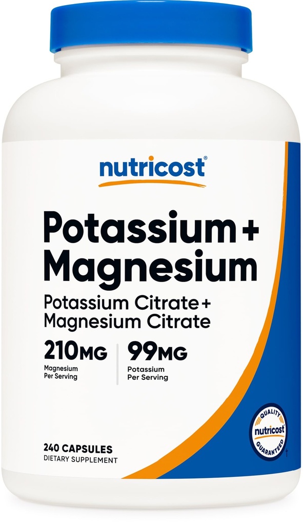 Nutricost Draslík (99 mg) Horčík (210 mg) Dusičnany, 240 kapsúl - non- GMO, bez lepidla