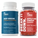 Dr. Tobias Deep Immune Probiotiká & Prebiotiká a Apple Cider Ocogar Gummies, podporuje tráviace zdravie, Gut Immune Function, Cleanse & Detox pre mužov a ženy so 4.4. Miliarda CFU a matka