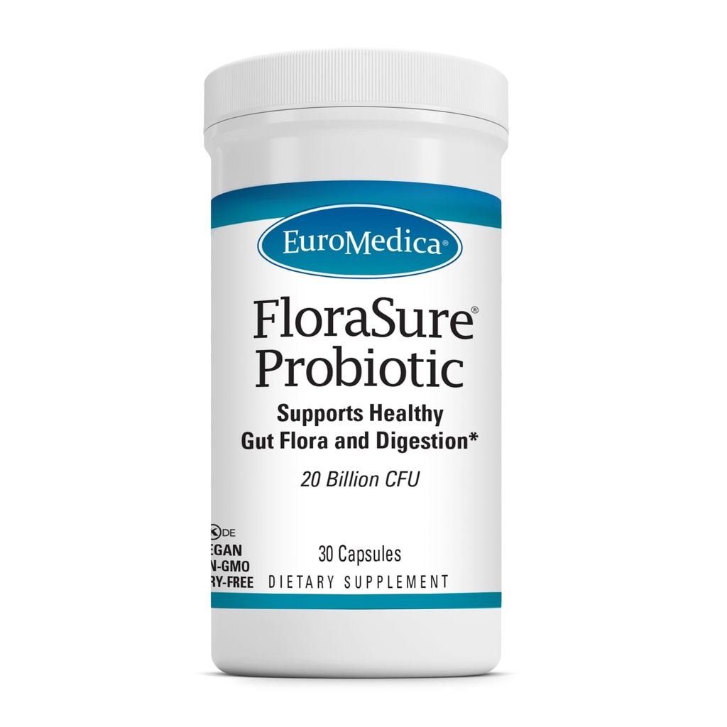 Euromedica FloraSure Probiotic - Digestion Supplement to Aid Against Occasional Bloating & Support Gas Relief - Gut Health Support Supplement with Bifidobacterium Bifidum - 30 Kapsule