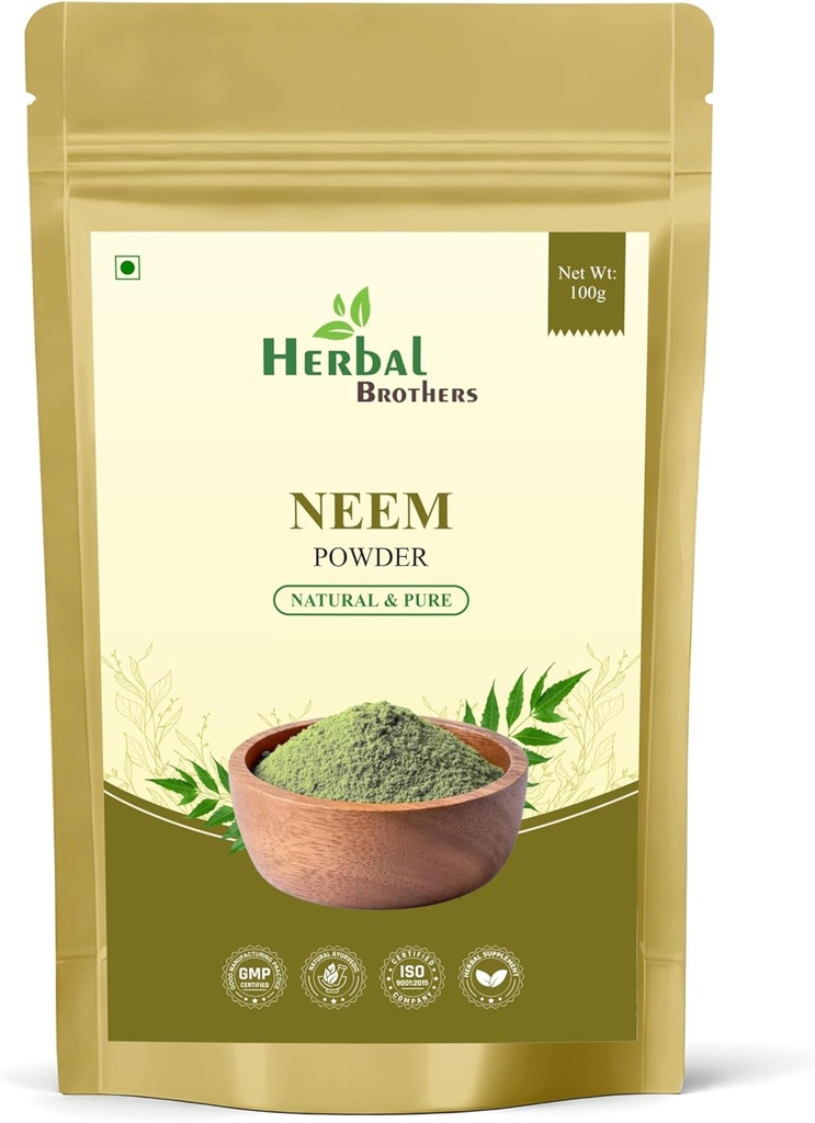 Organický prášok Neem Pure & Natural Skin Care, Hair Care & Detox Ayurvedic Herbal Supplement 100 gm, balenie po 1