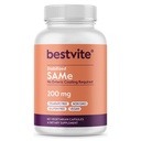 BESTVITE SAM-e 200 mg Stabilizované (60 Vegetariánske kapsuly) - Jednoduché prehltnutie Kapsule Form - Žiadne Enteric Coat Neededed - No Titanium Dioxide - Žiadne stearates - Vegan - Non GMO - Gluten Free