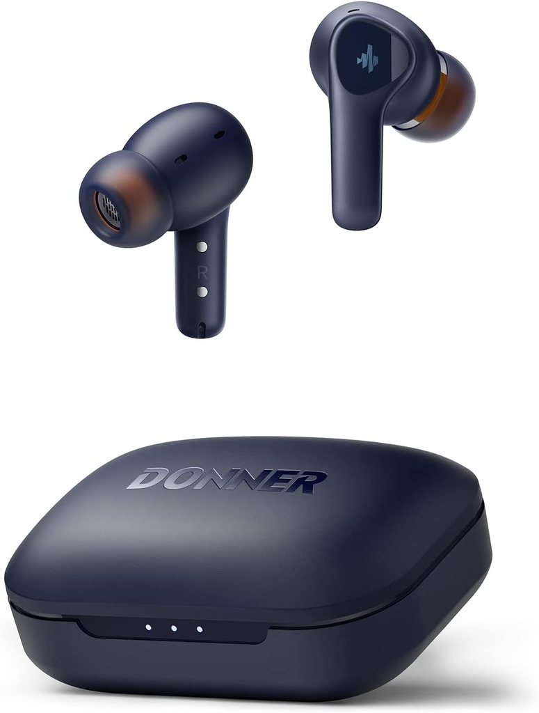 Donner Wireless Earbuds Noise Cancelling, Bluetooth 5.2 Slúchadlá s ENC pre jasné hovory, 12mm ovládače a vyvážené armatúry, App for Custom EQ, 32H Playtime, Fast Charging - Dobuds One, Blue