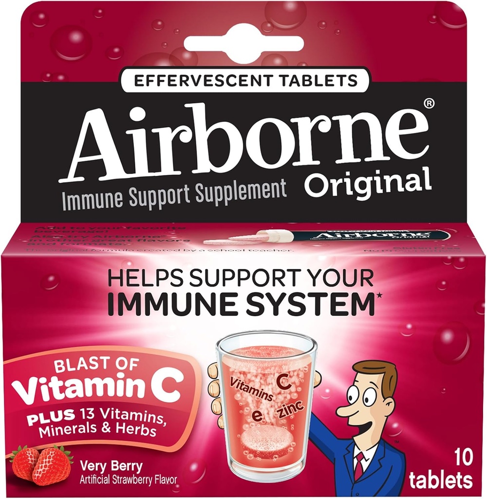 Airborne Immune Suplement, Veľmi Berry, 10 Počet