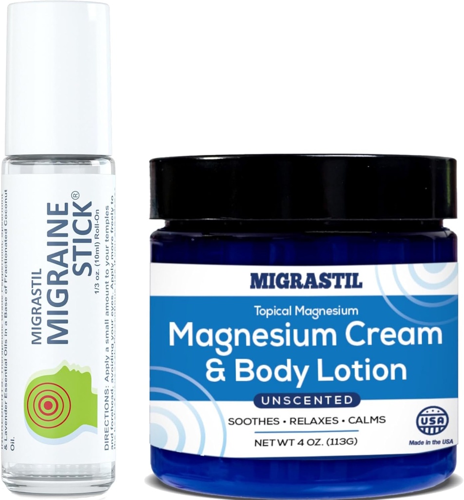 Migrastil Migréna Stick® a Topical Magnézium Cream & Body Lotion Bundle