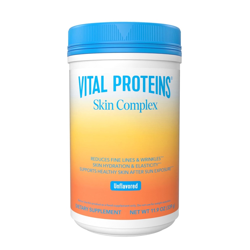 Vital Proteins Collagen Peptidy pre ženy - 20g Hydrolyzovaný kolagén, vitamín C, kyselina hyalurónová, Znížiť jemné linky a vrásky, Verisol & Holimel - kožný komplex doplnok, bez príchute 11.9oz Prášok