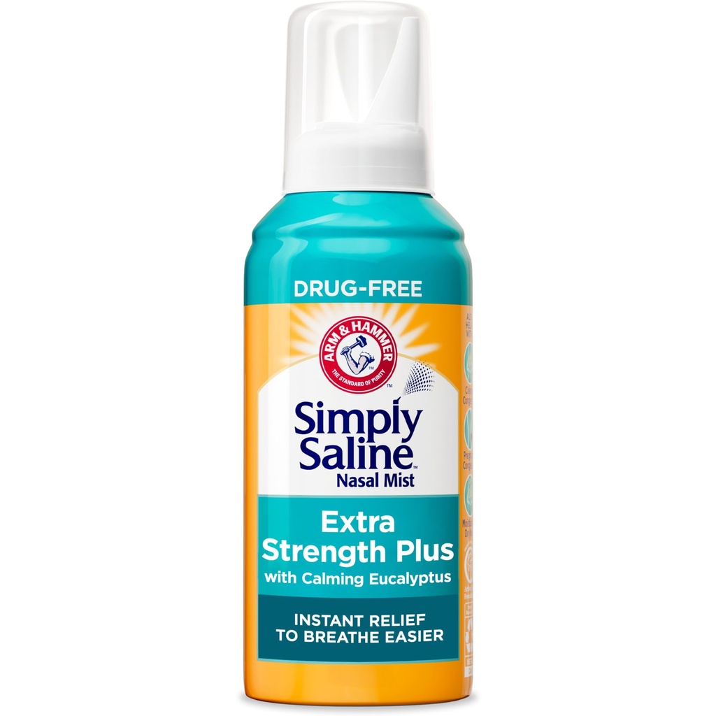 Arm & Hammer jednoducho saline extra sila Plus Eucalyptus nosal hmla pre ťažké kongescie, 4.6 oz
