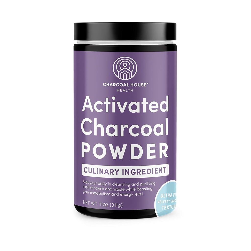 ULTRA FINE Coconut Activated Charcoal Powder - Kulinárske a kozmetické aplikácie, Velvety Smooth Texture pre smoothies, Zmrzlinové krémy, Cestoviny, Mydlá, Ultra Fine pre mäkké úpravy, No Grit!