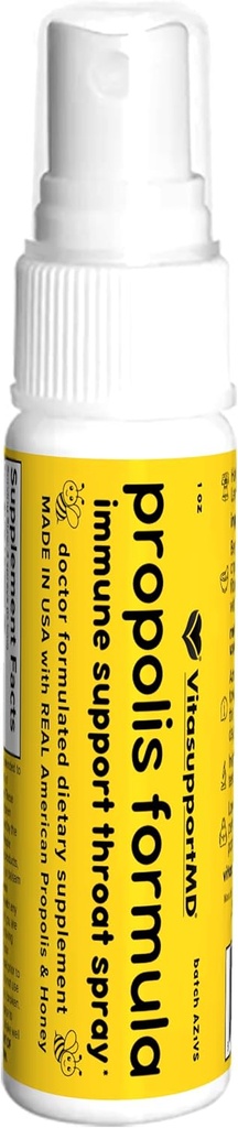 VITASUPPORTMD Propolis Formula Throat Spray - Lekár Formulovaný, Vyrobené v USA pre imunitnú podporu s prírodnými antioxidantmi, 1 fl oz