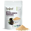 Sunfoods Superfoods Organic Black Maca Powder - Black Maca Root Powder, Black Maca Root pre mužov a ženy, Peruvian, Raw, Vegan, Premium Black Maca Powder - 4 oz Bag